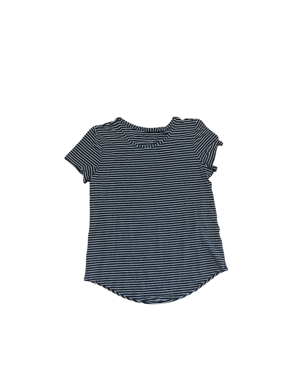 Lululemon Black White Striped T-Shirt Short Sleeve Round Neck Pullover Size S